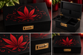 Black Luxury Lock Box – Red Leaf Design | Combination Lock