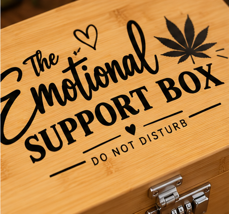 The Emotional Support Box | Bamboo Lockable Stash Box