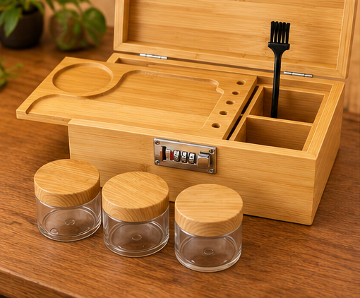 The Emotional Support Box | Bamboo Lockable Stash Box