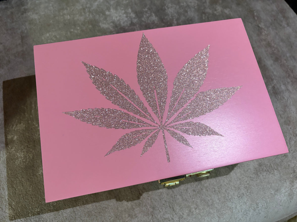 Pink & Glitter Lockable Stash Box
