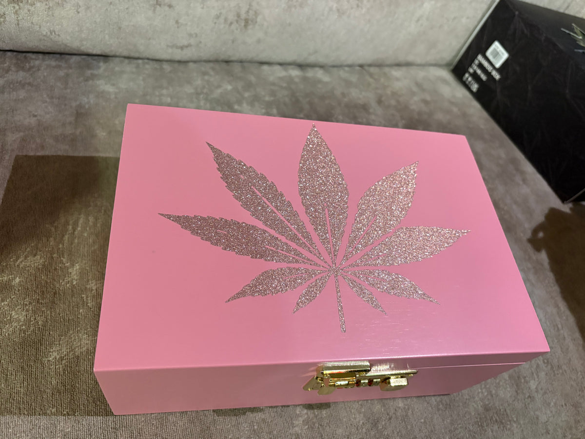 Pink & Glitter Lockable Stash Box