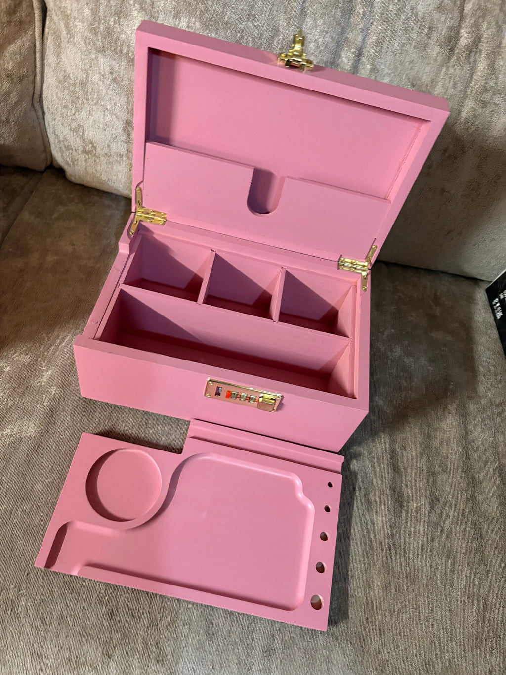 Pink & Glitter Lockable Stash Box
