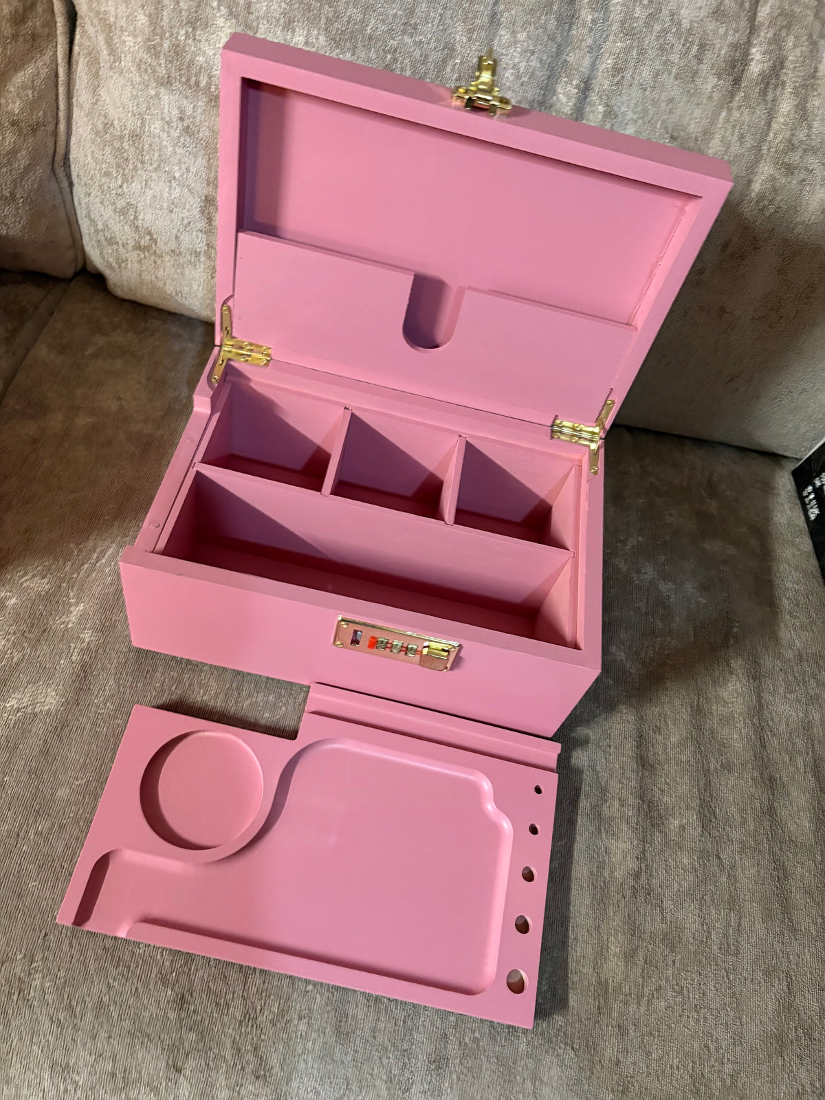 Pink & Glitter Lockable Stash Box